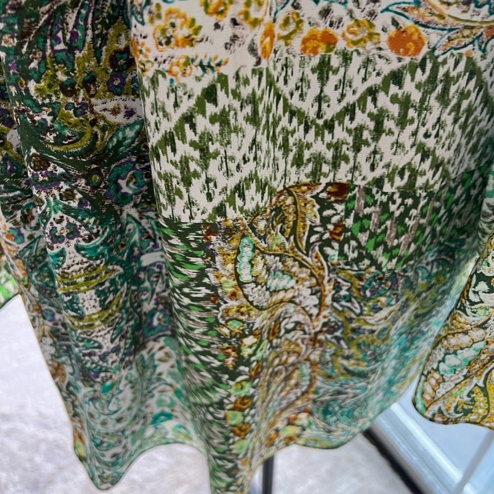Anthropologie Green Long Sleeve Sundress Silk Kimono Dress NWT - Picture 10 of 14